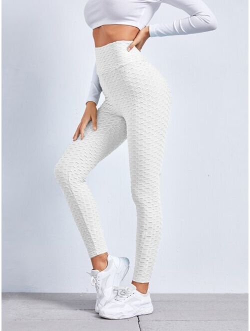 SHEIN Honeycomb Textured Bum Booty Boosting Leggings