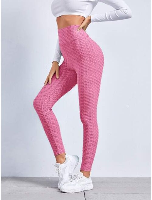 SHEIN Honeycomb Textured Bum Booty Boosting Leggings