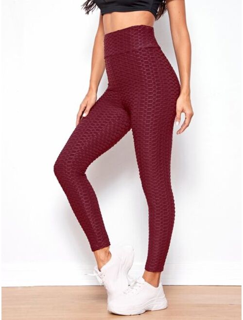 SHEIN Honeycomb Textured Bum Booty Boosting Leggings