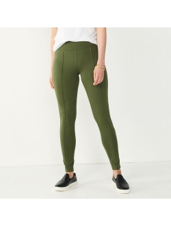 Seamed Tummy-Control Ponte Leggings