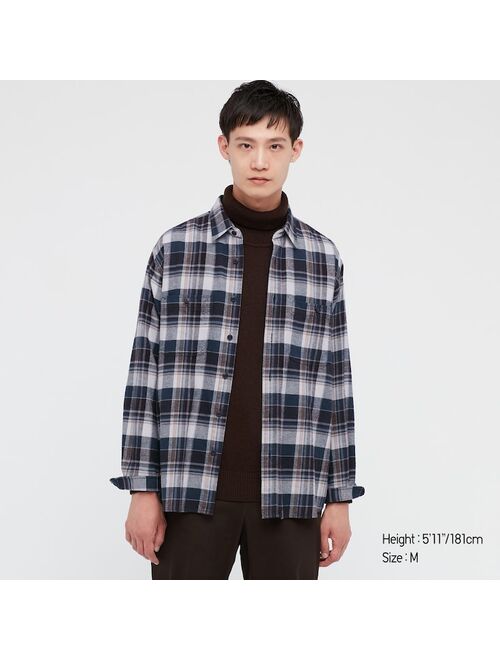 Uniqlo FLANNEL CHECKED LONG-SLEEVE SHIRT