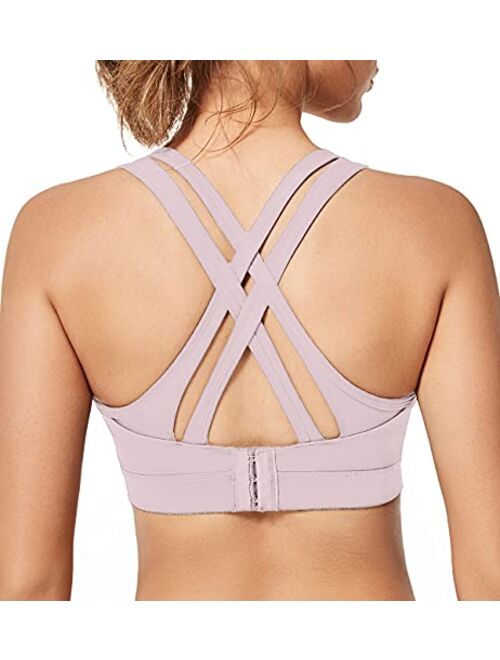 Yvette Women High Impact Sports Bras Criss Cross Back Sexy Running Bra for Plus Size