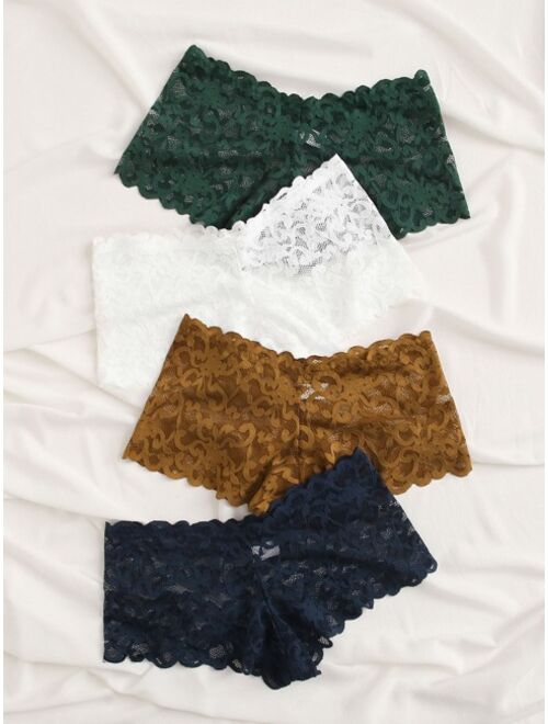 Shein 4pack Scallop Lace Panty Set