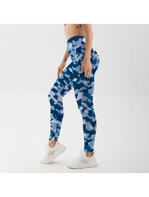 Ins Hot Fashion Workout Leggings For Women High Waist Push Up Legging Camouflage Printed Female Fitness Pants Casual Trousers