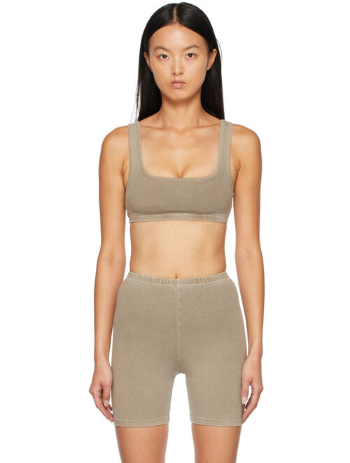 SKIMS Beige Lounge Life Wide Neck Bralette