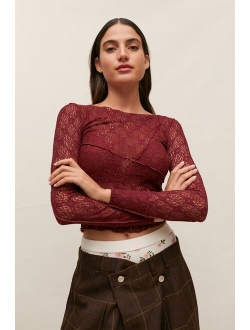 UO Now You See Me Lace Top