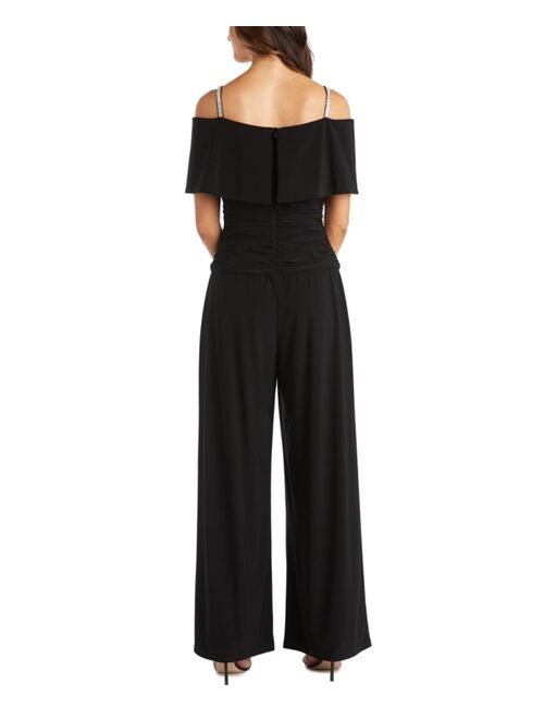 Petite R&M Richards Off-Shoulder Ruched Jumpsuit