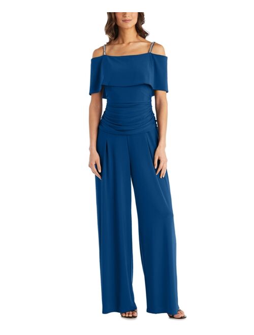 Petite R&M Richards Off-Shoulder Ruched Jumpsuit