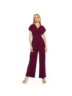 Women's ALEXIA ADMOR Surplice Short Sleeve Jumpsuit