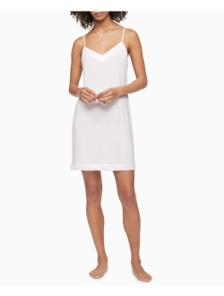 Satin-Trim Chemise Nightgown