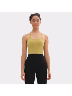 NWT RACERBACK Built In Bra Buttery-Soft Yoga Workout Gym Crop Tops Women Naked-feel Fitness Sport Athletic Crop Vest Bras