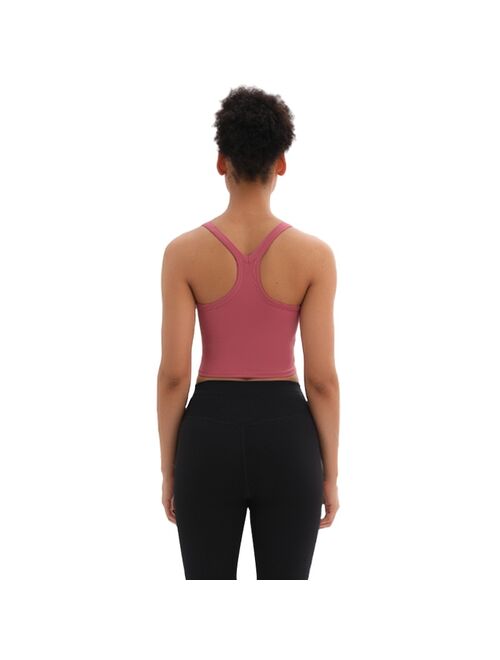 NWT RACERBACK Built In Bra Buttery-Soft Yoga Workout Gym Crop Tops Women Naked-feel Fitness Sport Athletic Crop Vest Bras