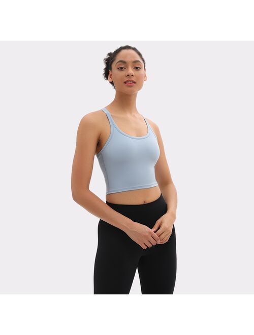 NWT RACERBACK Built In Bra Buttery-Soft Yoga Workout Gym Crop Tops Women Naked-feel Fitness Sport Athletic Crop Vest Bras