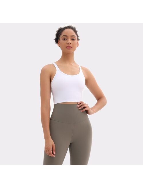 NWT RACERBACK Built In Bra Buttery-Soft Yoga Workout Gym Crop Tops Women Naked-feel Fitness Sport Athletic Crop Vest Bras