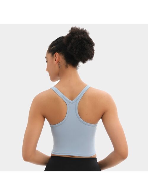 NWT RACERBACK Built In Bra Buttery-Soft Yoga Workout Gym Crop Tops Women Naked-feel Fitness Sport Athletic Crop Vest Bras