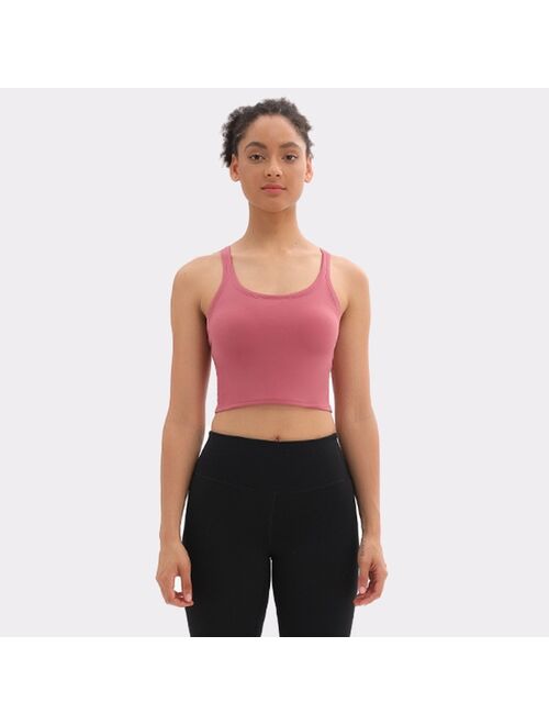 NWT RACERBACK Built In Bra Buttery-Soft Yoga Workout Gym Crop Tops Women Naked-feel Fitness Sport Athletic Crop Vest Bras