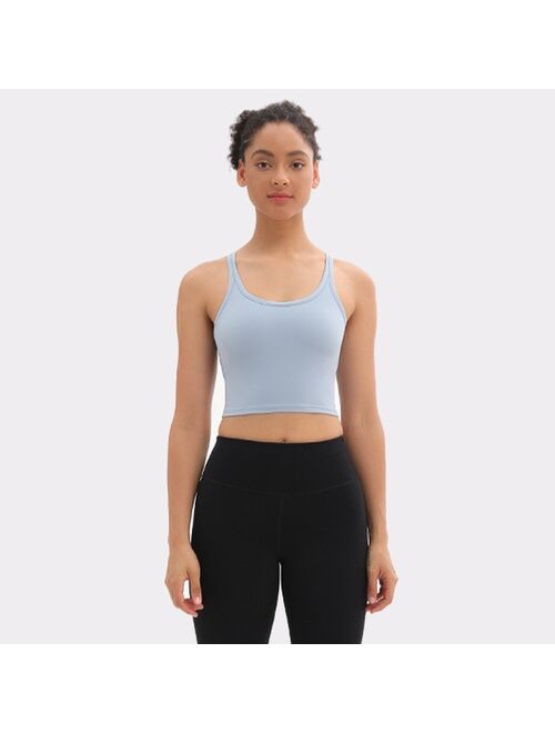 NWT RACERBACK Built In Bra Buttery-Soft Yoga Workout Gym Crop Tops Women Naked-feel Fitness Sport Athletic Crop Vest Bras