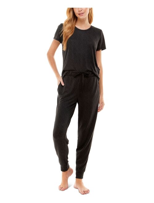 Roudelain Scoop Neck T-Shirt & Jogger Pants Pajama Set