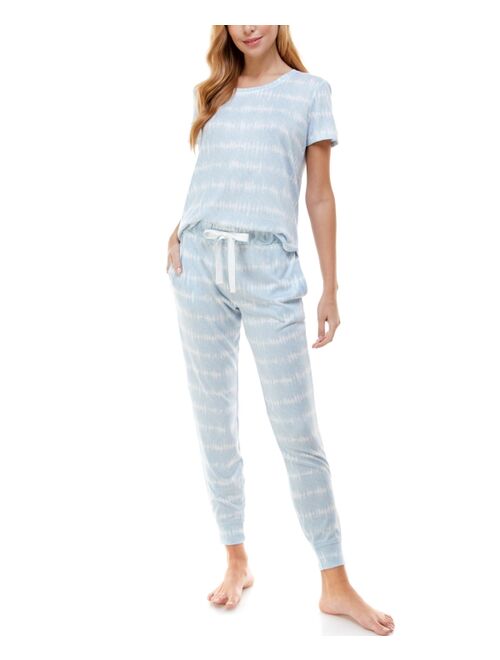 Roudelain Scoop Neck T-Shirt & Jogger Pants Pajama Set