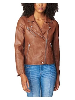 Faux Leather Moto Jacket Onyx