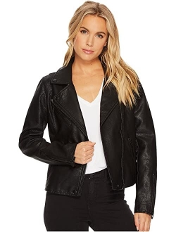 Faux Leather Moto Jacket Onyx