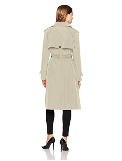 London Fog Women's 3/4 Length Double-Breasted Trench Coat with Belt