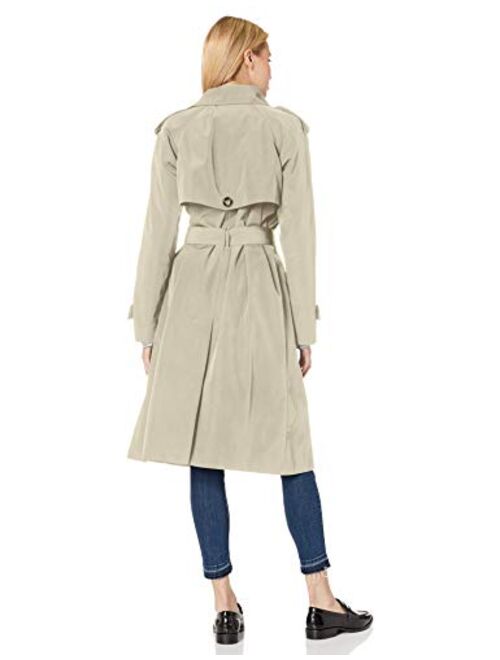 London Fog Women's 3/4 Length Double-Breasted Trench Coat with Belt