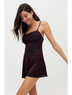 UO Carrie Straight Neck Mesh Romper