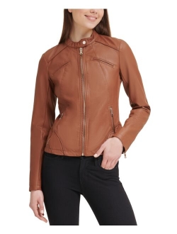 Faux-Leather Moto Jacket