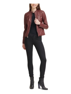 Faux-Leather Moto Jacket