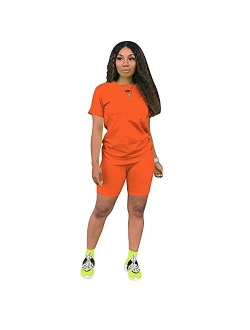 TOPONSKY Womens 2 Piece Sports Outfit Tracksuit Shirt Shorts Jogger Bodycon Sets