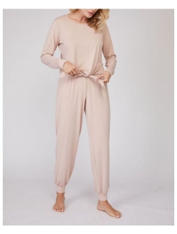 Pure Fiber Women's 2pc Loungewear Jogger Set