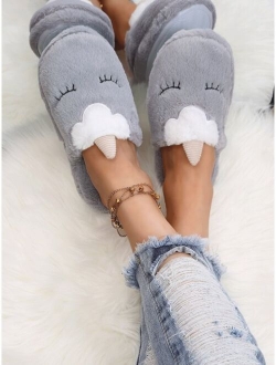 Cartoon Unicorn Design Bedroom Slippers