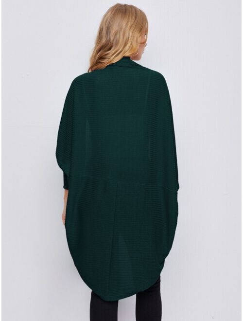 SHEIN Batwing Sleeve Open Front Coat