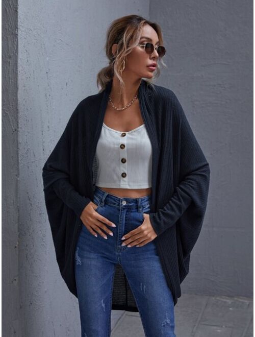 SHEIN Batwing Sleeve Open Front Coat