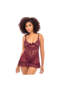 Oh La La Cheri Valentine Soft Cup Lace Babydoll & G-String Set 2139