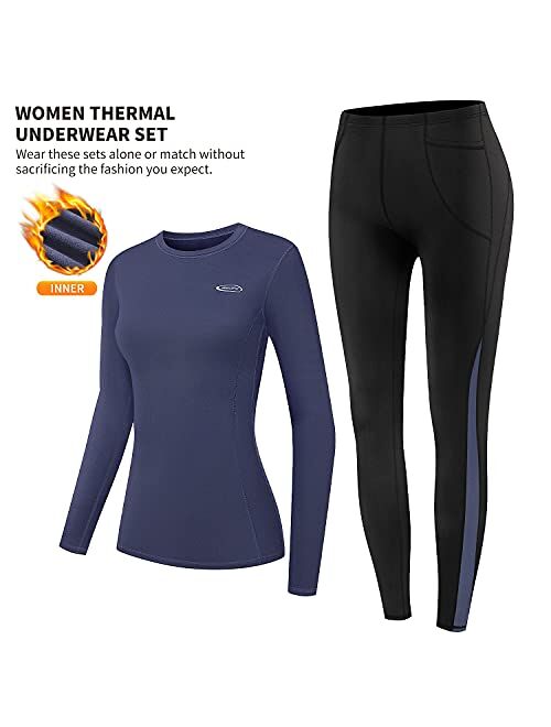 HiZiTi Thermal Underwear for Women Long Johns Set with Fleece Lined Base Layer Suits