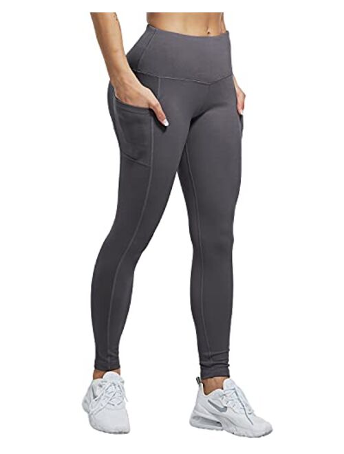 ATHVOTAR Women's Fleece Lined Yoga Pants with Pockets Winter Warm Thermal Workout Leggings with Pockets