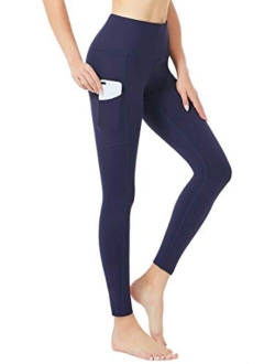 SILKWORLD Fleece Lined Leggings for Women High Waist Thermal Yoga Pants with Hidden Pockets