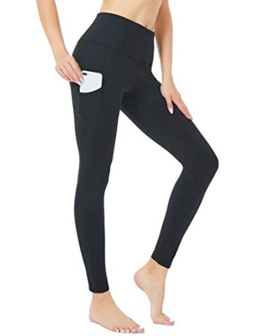 SILKWORLD Fleece Lined Leggings for Women High Waist Thermal Yoga Pants with Hidden Pockets