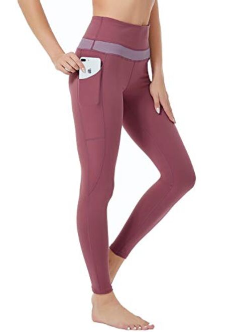 SILKWORLD Fleece Lined Leggings for Women High Waist Thermal Yoga Pants with Hidden Pockets