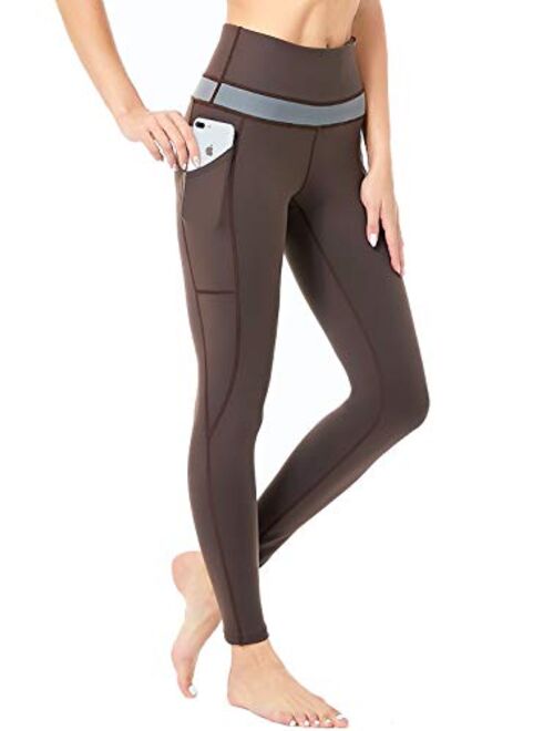 SILKWORLD Fleece Lined Leggings for Women High Waist Thermal Yoga Pants with Hidden Pockets