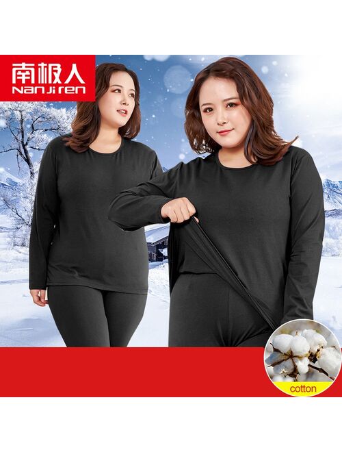 NANJIREN Women Brand Thermal Underwear Sets Warm Casual Underwear Cotton Long Johns Sets Female Golden Velvet Thermal Pajamas