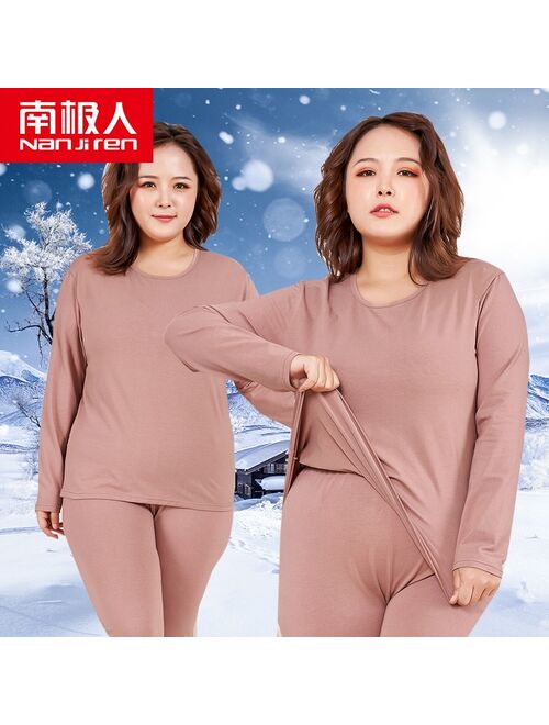 NANJIREN Women Brand Thermal Underwear Sets Warm Casual Underwear Cotton Long Johns Sets Female Golden Velvet Thermal Pajamas