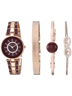 Women's Premium Crystal Accented Watch and Bracelet Set