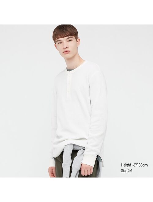 Uniqlo WAFFLE HENLEY LONG-SLEEVE T-SHIRT