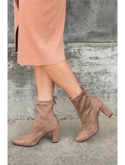 Juney Blush Suede Ankle Booties