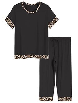 Latuza Women's Bamboo Viscose Capri Lounge Pajama Set