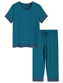 Latuza Women's Bamboo Viscose Capri Lounge Pajama Set