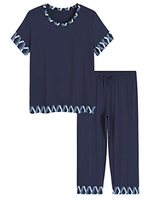 Latuza Women's Bamboo Viscose Capri Lounge Pajama Set